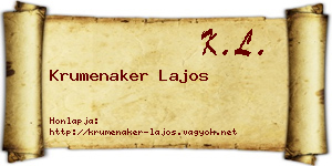 Krumenaker Lajos névjegykártya